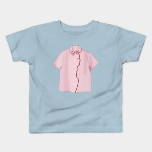 Fashion illustration of a pink polo collared short sleeve t-shirt Kids T-Shirt